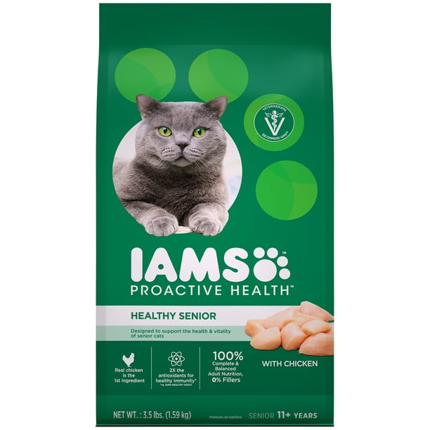 Iams Proactive Health Healthy Senior with Chicken Dry Cat Food, 3.5 lb