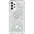 thumbnail image 5 of for Samsung Galaxy A13 4G (Not 5G) Glitter Case with Ring Holder, Bling Sparkle Floating Liquid Soft TPU Cushion Fashion Clear Case Cover for Samsung Galaxy A13/A13 4G Lite  Silver, 5 of 14
