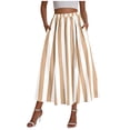 thumbnail image 6 of Womens Striped Maxi Skirts Loose Fit High Waisted Tie Flowy Long Skirt Cruise Casual Bohemian Skirts A-Line Elastic Waist Flowy Skirt 2026 Summer Beach Vacation Outfits, 6 of 6