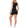 thumbnail image 3 of Allegra K Women's One Piece Square Neck Bodysuit Casual Stretchy Shorts Jumpsuit Outfits, 3 of 5