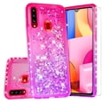 thumbnail image 1 of Compatible for Samsung Galaxy A20S Case with Tempered Glass Screen Protector SOGA Diamond Liquid Quicksand Cover Cute Girl Women Phone Case - Pink / Purple, 1 of 4
