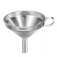 thumbnail image 1 of Lakatay Embudo de cocina de acero inoxidable de grado alimenticio de 5 pulgadas con filtro colador para transferir ingredientes secos líquidos y embudo de cocina de metal, plateado, 1 of 5