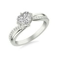 thumbnail image 2 of Ammo Jewel 2.2 Ct Heart Cut Lab-Created Simulated Diamond Engagement Ring - 14K White Gold Plated Twist Design - Prong Setting - Great for Anniversaries, and Gifts for Her - Women's Jewellery, 2 of 3