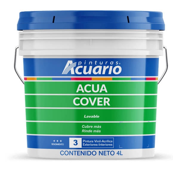 Pintura Vinil Acrílica Acuario Acua Cover 4 Lts Rojo Intenso