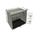 thumbnail image 6 of Retro Dog Crate Cover, Minimalist Spiraling Geometric Swirly Stripes Boho Influences Mosaic, Easy to Use Pet Kennel Cover Small Dogs Puppies Kittens, 7 Sizes, Charcoal Grey and Off White, by Ambesonne, 6 of 6