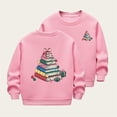thumbnail image 2 of DxhmoneyHX Christmas Sweatshirts for Girls Xmas Letter Printed Long Sleeve Graphic Tees Holiday Cute ​Bow Going Out Tops Festival Outfits Size 5 Years, 2 of 6