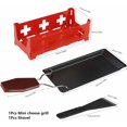 thumbnail image 2 of Cheese Steel Baking Tray, Wooden Cheese Raclette with Silicone Spatula Baking Tray Frying Pan with Wooden Handle Non-Stick Baking Tray Set-Red, 2 of 3