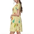 thumbnail image 2 of Naloa Colorful Rabbit Print Womens Summer A-Line Dress with Pockets,Short Sleeve Dresses,Flowy Beach Swing Dress for Vacation Travel, 2 of 6