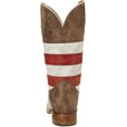 thumbnail image 3 of Roper Mens Leather Cowboy Boot American Flag Distressed Brown With Red White And Blue Square, 3 of 7