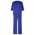 thumbnail image 5 of Riforla Women's Festive Elegant 2 Piece Pants Suit Shirt and High Waist Pants Suit Large Sizes Tulle Evening Suit Sets Two Piece Outfit Set Mother of The Bride Suit Pants Sets Blue L, 5 of 5