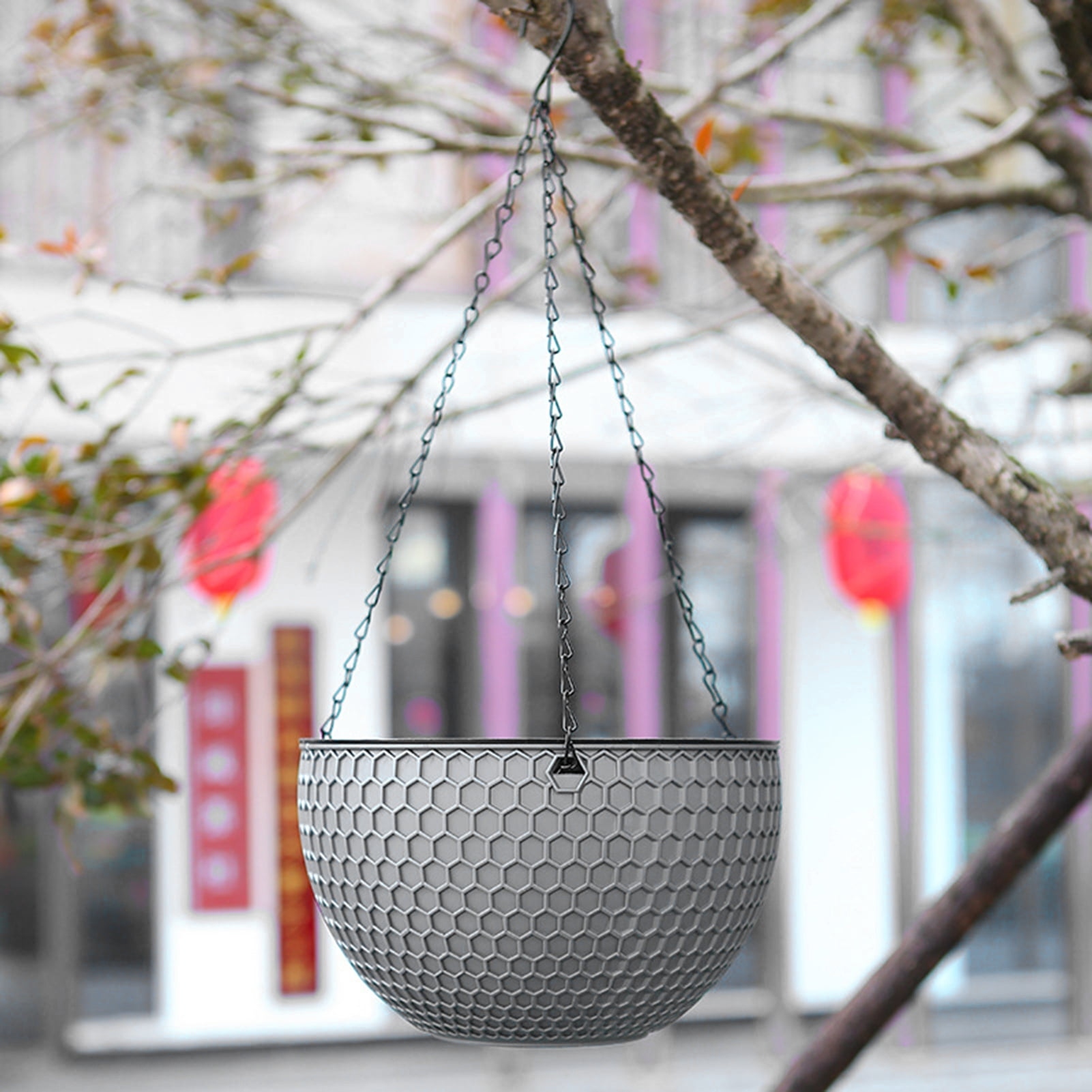 Visland 11cm Imitation Honeycomb Resin Hanging Basket with Self Water Absorption