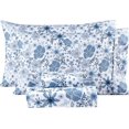 thumbnail image 1 of Floral Queen Sheets Soft Breathable Microfiber Vintage Printed Bed Sheet Set Deep Pocket Fitted Sheet Included Flower Pattern, 1 of 7