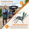 thumbnail image 3 of Simenmax Zero Gravity Chairs, 400 lbs Heavy Duty Foldable Patio Recliner with Adjustable Pillow & Cup Holder, Oversized Outdoor Lounge Chair for Backyard Camping Lawn, Black-Green, 3 of 9