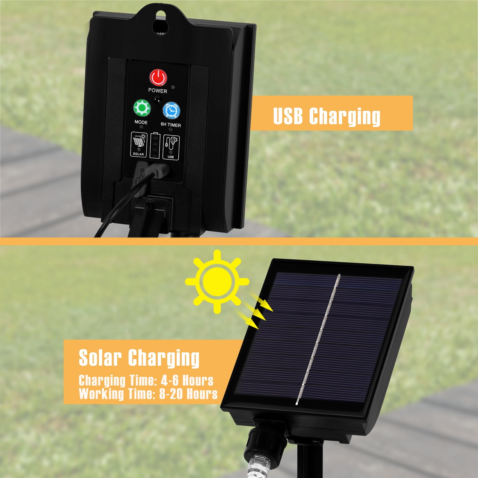 4 Pack Solar Firefly Light for Outdoor Garden Landscape Path Lights with Remote Control, Warm White