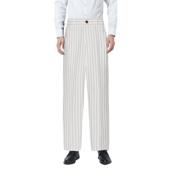 FAOWME Boys Flat Front Dress Pants Adjustable Waist Front Pockets Straight Leg Fit Pants Silver 6-7 Years