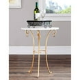 thumbnail image 6 of SAFAVIEH Tamara 25.5 in. H Ringed Round Top Gold Accent Table, White/Gold, 6 of 11
