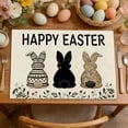 thumbnail image 4 of Popular Picks,Bunny Rabbit Eggs Flowers Easter Placemats 12x18 Inch Seasonal Spring Holiday Table Mats for Party Kitchen Dining Decoration, 4 of 6