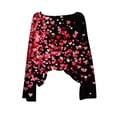 thumbnail image 4 of Craaazy Women's Long Sleeve Valentines Shirts Love Heart Crewneck Casual Loose Tops Gifts, 4 of 5