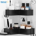 thumbnail image 1 of Greswe Corner Shower Caddy - 2 Pack Rustproof Shower Organizer, Durable Shower Shelves with Large Capacity, Drill-Free Adhesive Shower Rack with 4 Movable Hooks, a Soap Holder, Black, 1 of 6