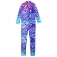 thumbnail image 4 of YONGHS Kids Girls Long Sleeve Full Body Mermaid Unitard Turtleneck Bodysuit for Dance Gymnastics Type A 11-12, 4 of 7