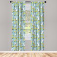 thumbnail image 4 of Ambesonne Yellow Bird Window Curtains, Cranes and Flowers, Each 28" W x 95" L, Pale Blue Yellow, 4 of 4