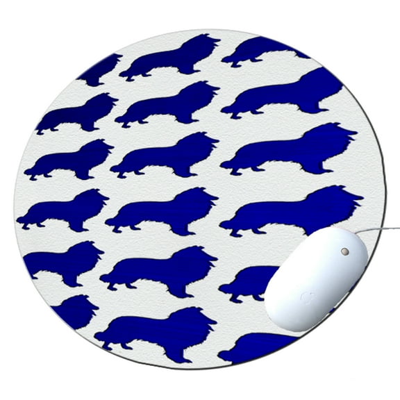 KuzmarK Round Mousepad / Hot Pad / Trivet - Collie Dogs