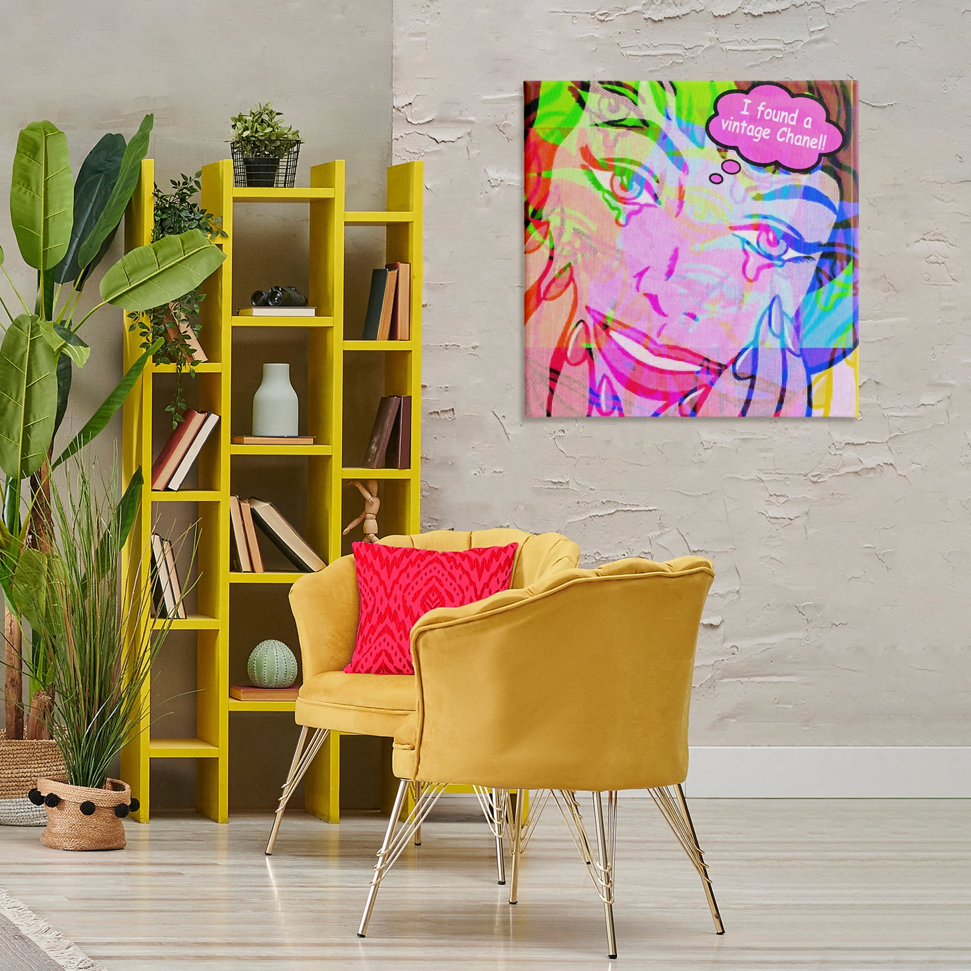 Stupell Industries Pop Style Fashionista Abstract Painting Wrapped Canvas Art Print Wall Art, 30 x 30