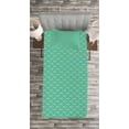 thumbnail image 3 of Ambesonne Modern Quilted Bedspread Set 2 Pcs, Wavy Horizontal Lines, Twin Size, Pale Orange Turquoise, 3 of 3