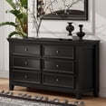 thumbnail image 5 of BOSHIRO Dresser for Bedroom, 6 Drawer Wood Chest of Drawers, Storage Dressers Clothes Organizer for Closet, Living Room, Dining Room, 5 of 6
