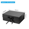 thumbnail image 2 of Unique Bargains 13x10x5 Inch Magnetic Gift Box Collapsible Paper Party Favor Boxes with Lid and Ribbon Black, 2 of 6