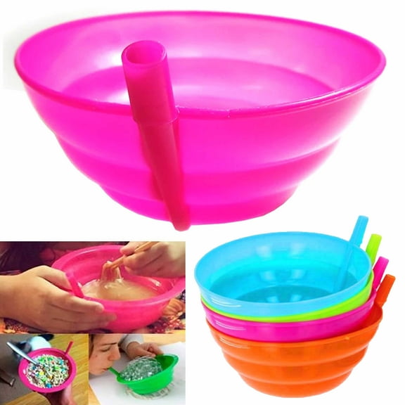 8 Sippy Bowls Kids Built In Straw Plastic BPA Free Cereal Soup Ramen Sip-a-bowl