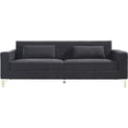 thumbnail image 4 of US Pride Furniture Aesthetic Velvet Sofas for Living Room 3 Seater Couch with Classic Modern Appeal and Luxurious Soft Comfort Easy to Maintain 85.8Wx30.7Dx31.5H Black, 4 of 4