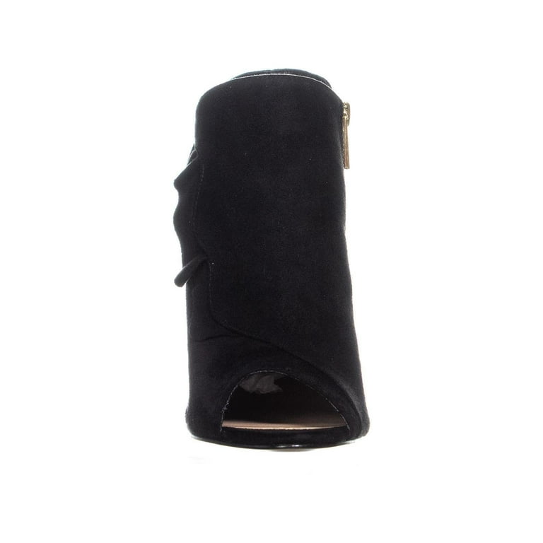 Womens Bella Vita Nicolette II Peep Toe High Ankle Boots Black Super Suede