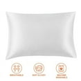 Hsankro Queen Size Satin Pillowcases, 2Pack, Soft White with Envelope