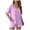 Purple, variant on 2 Piece Outfits for Women Summer Loose Fit V Neck T Shirts Straight Leg Shorts Matching Sets Casual Short Sleeve Set