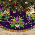 thumbnail image 4 of Mardi Gras Tree Skirt 36in, Mardi Gras Christmas Decor, Mardi Gras Tree Ornament for Mask Beads Feather Purple Carnival Christmas Tree Mat, Mardi Gras Xmas Decorations for Home Holiday Party, 4 of 6