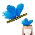 thumbnail image 2 of Mardi Gras Headband Feathered Crystal Flapper Headpiece for Masquerade Party Oversized Feathered Elastic Headband, 2 of 8