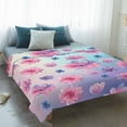 thumbnail image 4 of Spring Floral Blanket Soft Cozy Warm Throw Blanket for Couch, Plush Fuzzy Flannel Fleece Blankets for Sofa, Purple Pink Blue Flower Botanical Ombre Bed Blankets Lightweight Gifts for Women, 40"x50", 4 of 9
