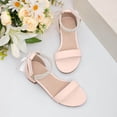 thumbnail image 2 of Girls Dress Shoes Low Heels Sandals Bow Pearl Ankle Strap Flower Girl Wedding Party Shoes Flower Girl Shoes 9.5-10 Years, 2 of 4