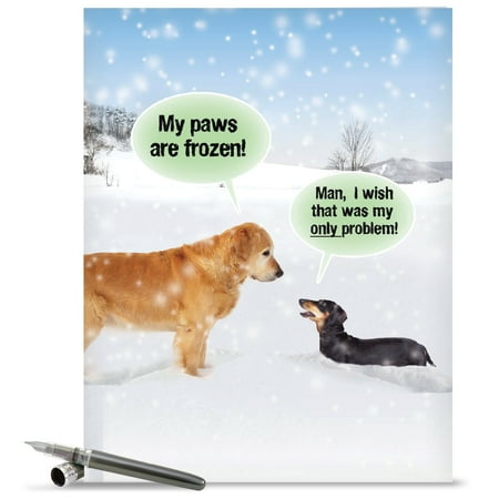 Funny Merry Christmas Messages j5953xsg jumbo funny merry christmas greeting card: 'my paws are frozen' with envelope (big size: 8.5