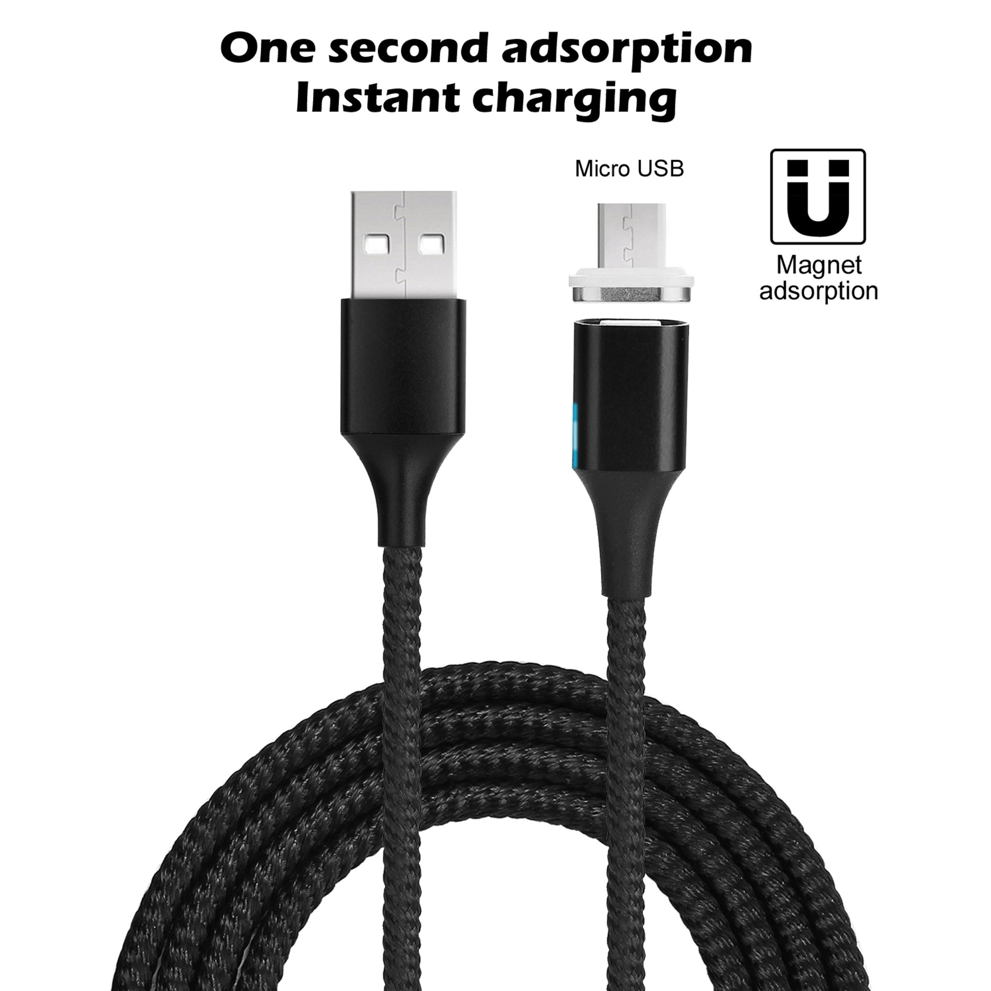 Support Max 3.0A Charging Current & Data Sync USB-C and Micro-USB Devices Blue-3pack, 3.3 Feet Compatible with i-Product Smart&Cool Gen-X 3 in 1 Magnetic Charging Cable 