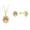CITRINE, variant on Matching Jewelry Set Yellow Gold Plated Silver Princess Diana Inspired Earrings & Pendant Necklace with 18" Chain Gemstone & Diamonds 8X6MM Garnet January Birthstone