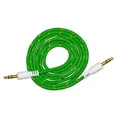thumbnail image 2 of 3.5mm Nylon Tangle-Free Auxiliary Audio AUX Cable for Headphones, iPods, iPhones, iPads, Home / Car Stereos and More (Green), 3 ft, 2 of 2