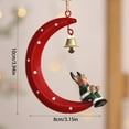 thumbnail image 3 of Christmas Decorations Outdoor Hangs Christmas Tree Hanging Ornaments Moon Design With Bell & Santa/Snowman/ Man Perfect For Winter New Year Ironwork Moon, 3 of 4