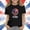 Black, variant on Amidoa Girls Short Sleeve Graphic Summer Independence Day Crewneck T Shirts Kids Casual Tops Red Size 7