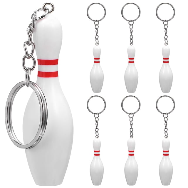 8 Uds. Llavero de bolos, decoraciones de bolos, llavero deportivo, dijes para bolso, colgantes para bolso, recuerdos de fiesta de bolos