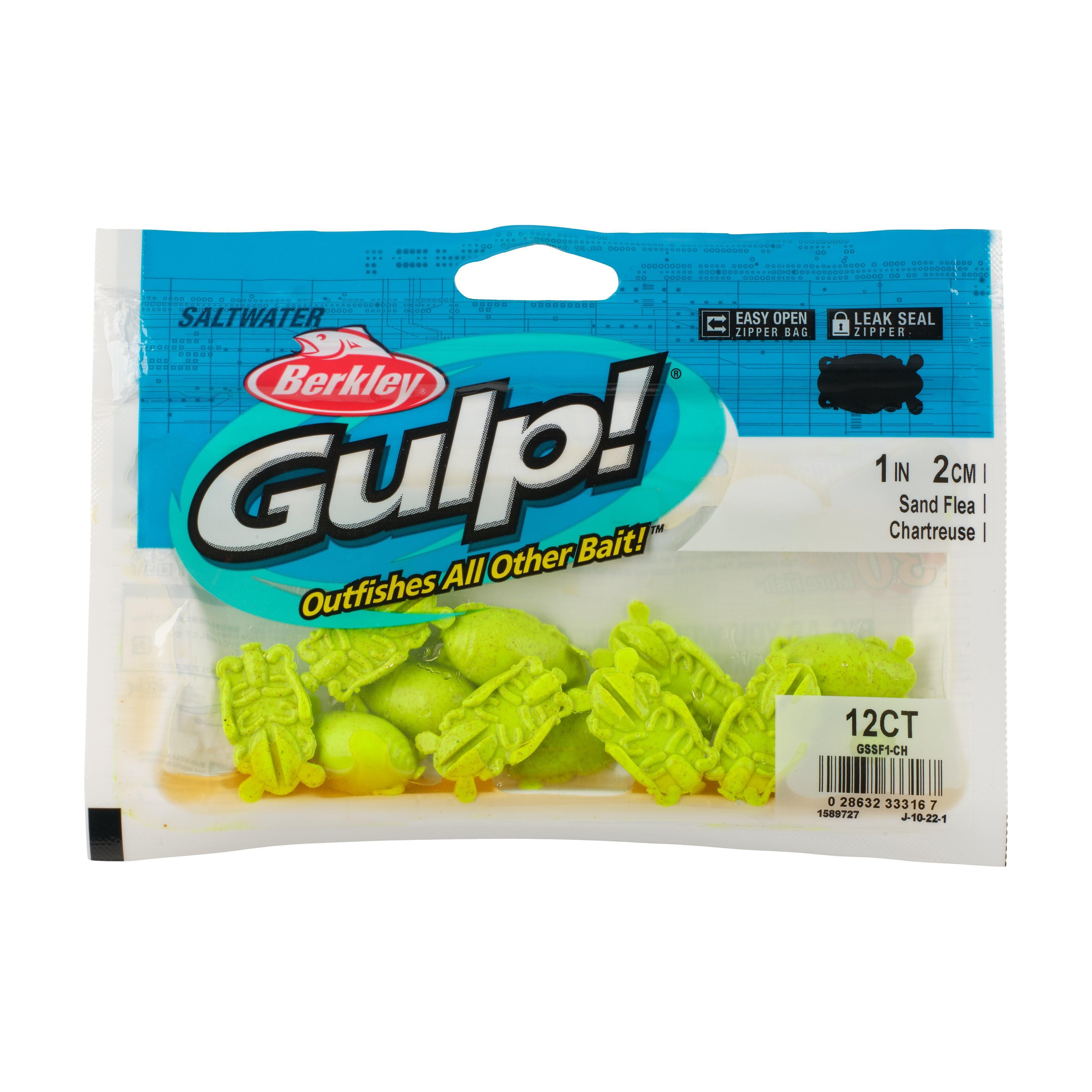 Berkley Gulp!® Saltwater Surf Bytes Sand Fleas, 1 in, Chartreuse
