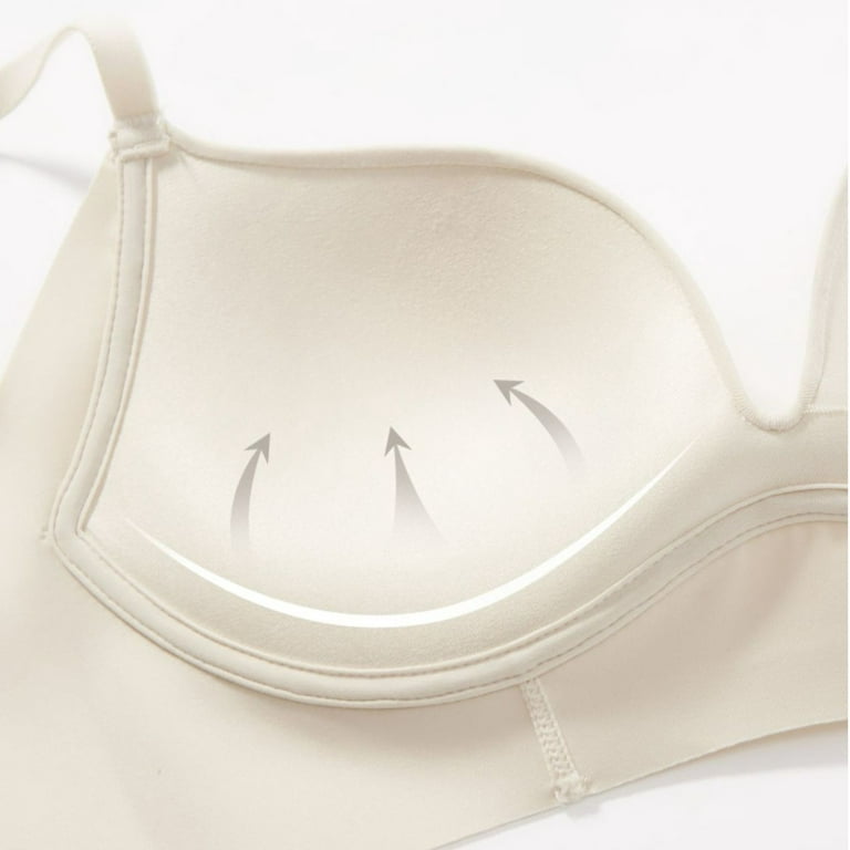 Fsqjgq Seamless Bras for Women Wireless Underwear Push up Brasiere Deep V  Bralette Comfort Female Thin Bra Lingerie Tops White S 