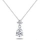 thumbnail image 1 of Sterling Silver Genuine or Synthetic Gemstone 9x7mm Teardrop Slide Pendant Necklace for Women Girls, 1 of 4