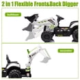 thumbnail image 4 of 24V JCB Ride on Excavator Toy, 3 in 1 Ride on Tractor Truck with Remote Control, Powered Ride on Bulldozer Kids Electric Vehicles with Front Loader Bulldozer, Digger, Adjustable Seat, Green+White, 4 of 6